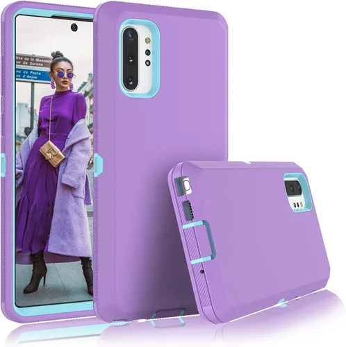 Funda protectora híbrida para Samsung Galaxy Note 10 Plus, protección a prueba de golpes, resistente, de plástico duro, de goma, híbrida, para Lila