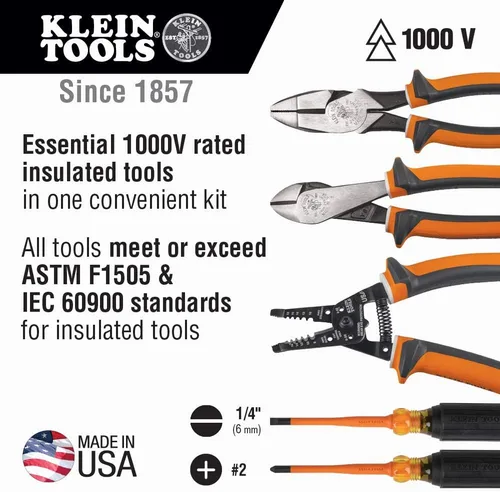 Miniatura 6 de Klein Tools Kit de prueba eléctrica con medidor de abrazadera, juego de alicates aislados y más