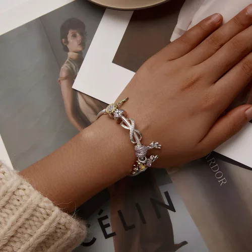 Miniatura 31 de Abalorios de plata de ley para pulseras, collares, familia para siempre, circonita cúbica, regalo de joyería para mujeres