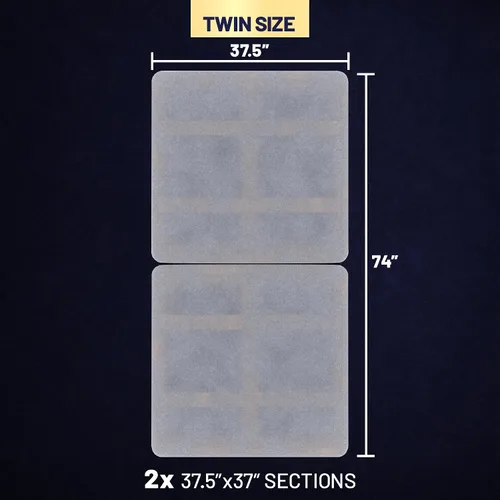 Miniatura 2 de Cama tamaño individual de madera dividida de 1.5 pulgadas, soporte debajo del colchón, totalmente montada, cubierta de ventilación de tela
