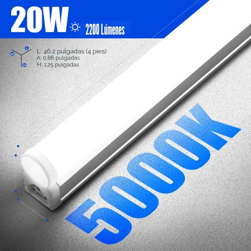Miniatura 7 de Barrina T5 - Luz LED para tienda de 4 pies, 2200 lm, luz blanca diurna de 5000 K, lámpara de utilidad de 20 W, luces de techo y debajo del gabinete