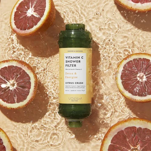 Miniatura 2 de VOESH Filtro de ducha de vitamina C, Aplastamiento de cítricos, aromaterapia de ducha, purificador de agua, suavizante de agua, probióticos veganos