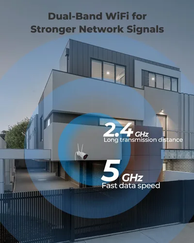 Miniatura 4 de REOLINK Cámara de seguridad WiFi para exteriores enchufable, cámara Wi-Fi con cable de doble banda HD de 5 MP para seguridad del hogar, 2.4/5 Ghz