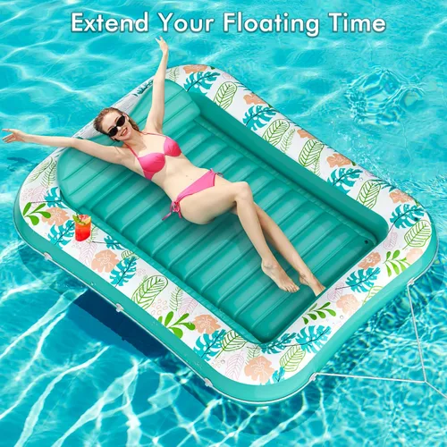 Miniatura 6 de stonful - Flotador inflable para piscina de 75 x 51 pulgadas, flotadores de piscina para adultos con almohada y soporte para tazas, 4 en 1, cama