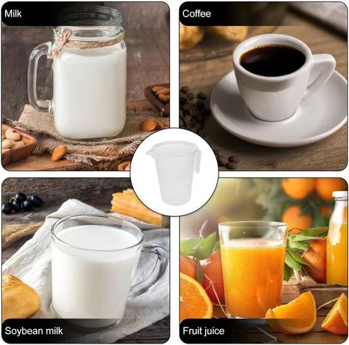 Miniatura 7 de Jarras medidoras de leche jarra de medición de plástico de 5 l, jarra de mezcla graduada, cilindro grande, taza medida, taza de leche líquida