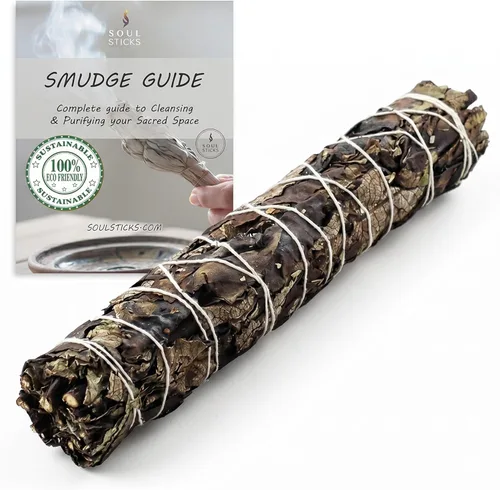 Soul Sticks Paquete de 1 barra de manchas de salvia negra, 9 pulgadas, bendición de la casa de salvia floral, limpia la casa y la energía negativa