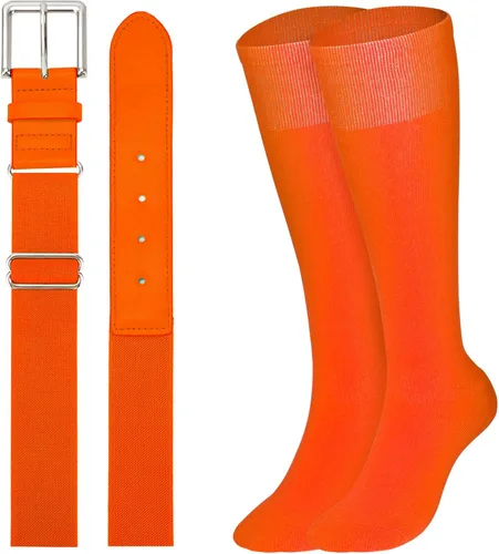 Miniatura 8 de XZQTIVE Conjunto combinado de calcetines de béisbol y softbol y cinturón de béisbol y sóftbol, calcetines de fútbol hasta la rodilla para niños