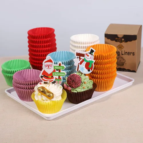 Miniatura 5 de Bake Choice 200 unidades de forros estándar para magdalenas color marrón para hornear, envoltorios para magdalenas de grado alimenticio, forros