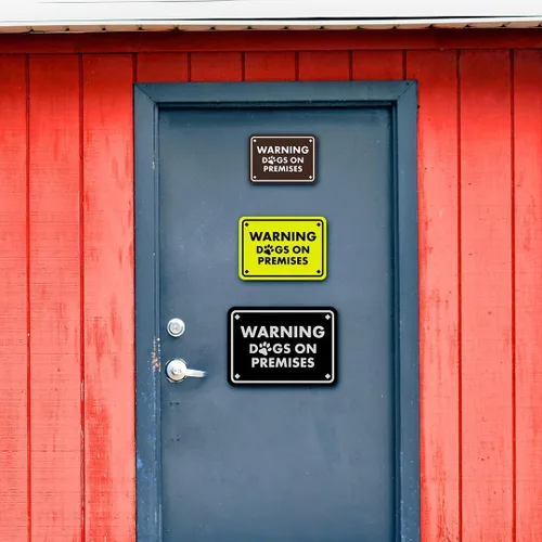 Miniatura 2 de Diamante enmarcado clásico, letrero de advertencia de perros en las instalaciones (negro) - grande