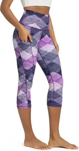 Miniatura 127 de ODODOS - Leggings capri de cintura alta para mujer con bolsillos, control de abdomen, no se transparentan, para entrenamiento atlético, running