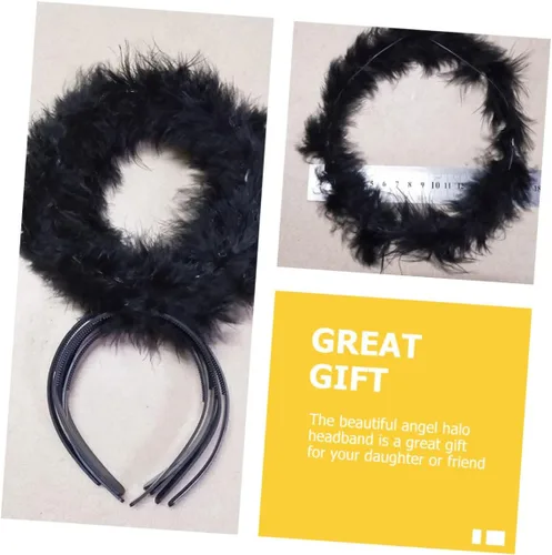 Miniatura 3 de USHOBE 30 Pcs Black Angel Headband Cosplay Costume Makeup Headband Prom Tiara Headbands for Women Headbands for Halloween Party Angels Hair