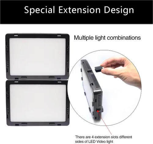 Miniatura 7 de Air-1000b 160pcs Panel de luz suave, luz de video LED portátil, brillo regulable bicolor 3200K-5500K para cámara réflex digital Canon Nikon Sony