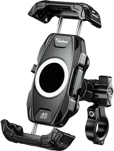 Miniatura 2 de Kaedear Soporte para Motocicleta y Smartphone, Absorción de Vibraciones, Montura, Montura de Aire, Bloqueo Lateral con Palanca, Brazo Intermedio