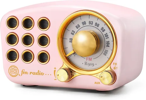 Altavoz Bluetooth retro FM Radio vintage con volumen fuerte, fuerte mejora de graves, conexión inalámbrica Bluetooth 5.0, volumen fuerte, tarjeta TF