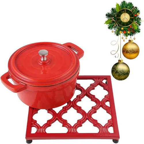 JOGREFUL Alfombrillas salvamanteles de hierro fundido, soportes para ollas de cocina para mesa o encimeras Portect, resistentes al calor para Rojo