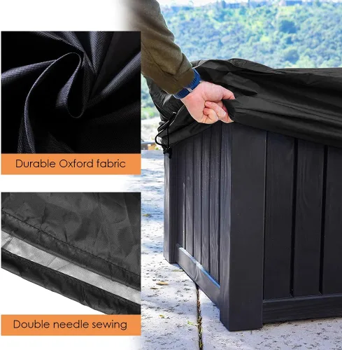 Miniatura 5 de Cubierta para caja de cubierta impermeable resistente al agua, cubierta otomana para patio, protección para todo tipo de clima, cubierta rectangular