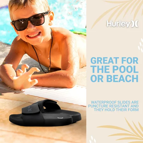 Miniatura 3 de Hurley Naia - Sandalias de deslizar para niñas y niños, pantuflas de puesta fácil con correa ajustable, sandalias para niños