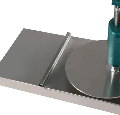 Miniatura 6 de Máquina de prensa de masa de pizza, máquina de prensa comercial de pastelería de pizza con dos platos, prensa de pizza de acero inoxidable con disco