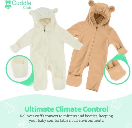 Miniatura 124 de Enterizo de vellón para bebé, rómper de una sola pieza con capucha para niños, ropa para exteriores, chaqueta infantil
