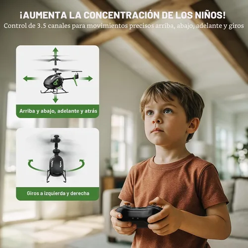 Miniatura 5 de SYMA Mini helicóptero RC S100 con estabilizador de giroscopio, retención de altitud, 3.5 canales, tiempo de vuelo de 5-7 minutos, helicóptero