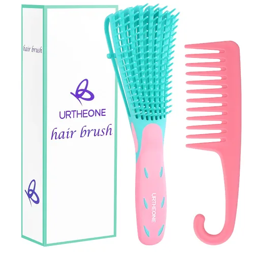 Miniatura 8 de Cepillo desenredante para el cabello, cepillo desenredante para adultos y niños, juego de peines para cabello rizado, ondulado y con bucles