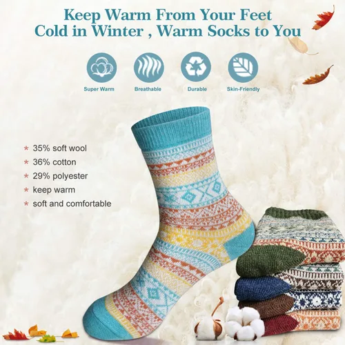 Miniatura 3 de MORECOO Calcetines de invierno para mujer, caja de regalo, tamaño libre, lana gruesa, suave, cálidos, calcetines casuales para mujer, calcetines