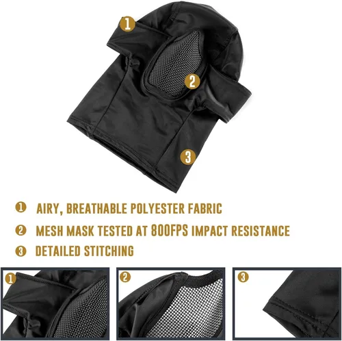 Miniatura 5 de OneTigris Máscara de malla pasamontañas estilo Ninja con protección facial completa