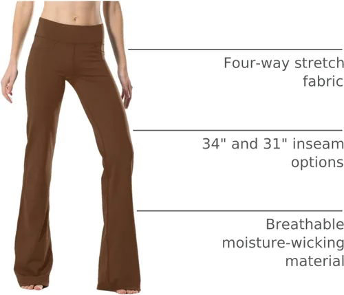 Miniatura 94 de Safort Pantalones de yoga con entrepierna de 28" 30" 32" 34"más amplios en la parte inferior para botas altas, 4 bolsillos, UPF50+