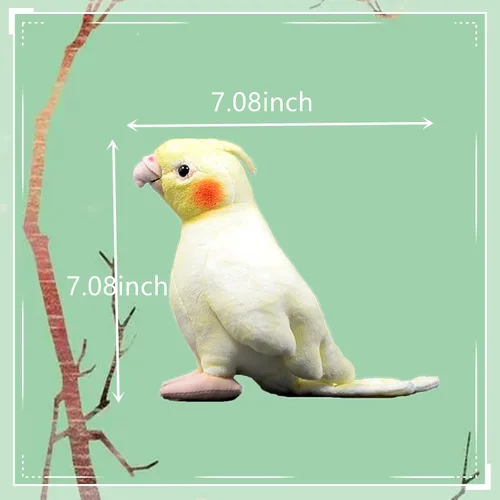 Miniatura 7 de Tiny Heart Cockatiel - Juguete de peluche amarillo de 7 pulgadas, súper suave, realista, loro de peluche, lindo animal de peluche para niños