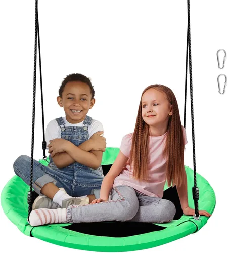 Columpio de platillo para niños, columpio de árbol al aire libre de 40 pulgadas con capacidad de peso de 660 libras, tela impermeable Oxford 900D y