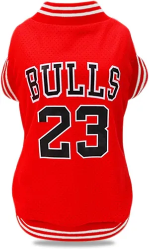 Ropa para perros Camiseta transpirable de malla de baloncesto, ropa para mascotas, ropa deportiva para cachorros, camisa para perros de moda de Rojo