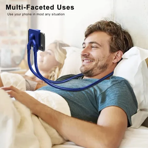 Miniatura 5 de B-Land Soporte para teléfono celular, soporte universal para teléfono móvil, soporte perezoso, soporte de montaje flexible de bricolaje con Azul