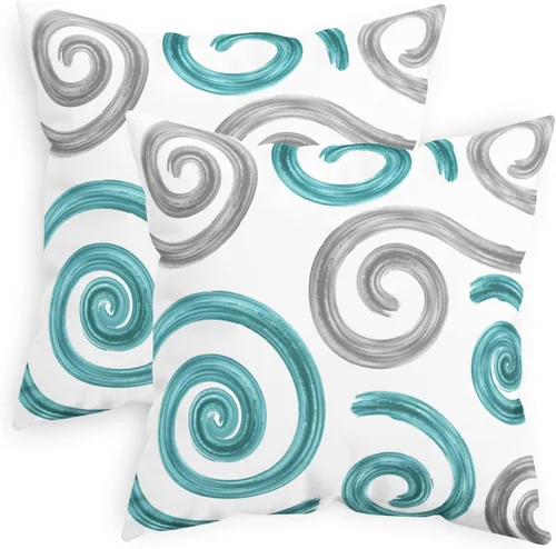 CaliTime Juego de 2 fundas de almohada decorativas de vellón en dos tonos, con textura de concha de mar, geométricas abstractas, para sofá, cama,