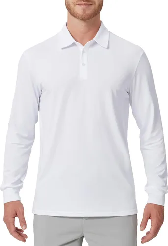 Miniatura 75 de NAVISKIN Camisas polo de manga larga para hombre, camisas de golf con cuello UPF 50 SPF para hombre, secado rápido, absorbe la humedad