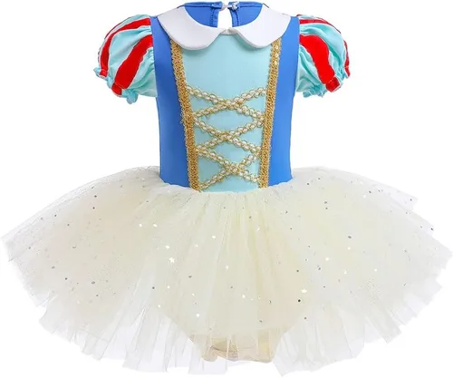 Miniatura 32 de MYRISAM - Maillots de princesa para niñas, tutú de ballet, vestido de bailarina con falda, para cumpleaños, fiesta elegante, disfraces de Halloween
