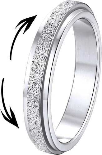 Supcare Anillos antiestrés para mujer de 4/6/0.315 in para la ansiedad, anillo de pulgar con chorro de arena, regalo para mujeres, talla 7-14 (con