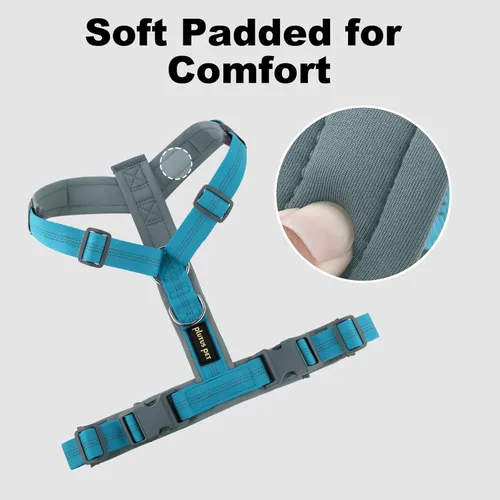 Miniatura 20 de Arnés para perro Plutus Pet sin tirón, arnés ajustable de nylon con acolchado suave, arnés para perro reflectante y resistente para perros pequeños