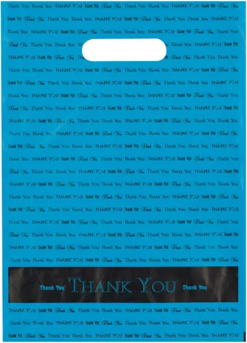 Miniatura 6 de 9 x 12 " Thank You "Die Cut Mango Bolsas de plástico 50/Cs – Bolsas marca directa, Dorado, 1
