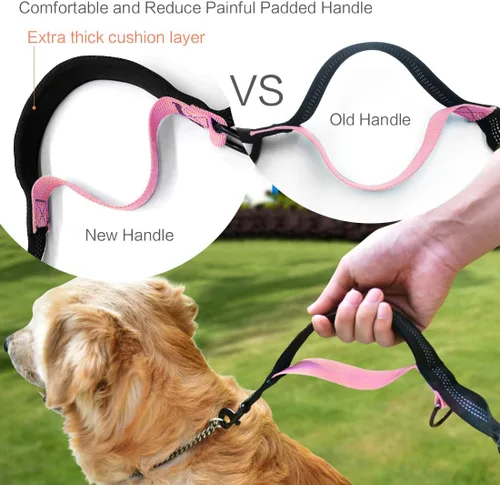 Miniatura 5 de Uppetly Correa de correr para perros manos libres con cinturón de cintura, cuerda elástica de doble asa retráctil para perros pequeños y medianos