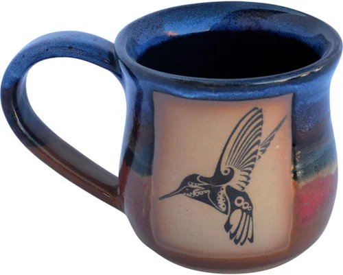 Miniatura 7 de ALWAYS AZUL POTTERY Taza de colibrí en esmalte Azulscape – Taza de café de cerámica hecha a mano – Elegante y único vaso artístico hecho a mano