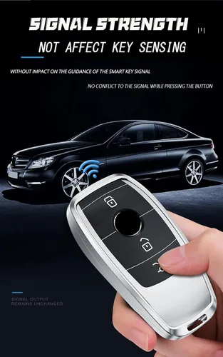 Miniatura 6 de ontto Funda inteligente para llave de automóvil, marco de metal y carcasa de resina para llave de automóvil para Mercedes-Benz Clase A Clase C Clase