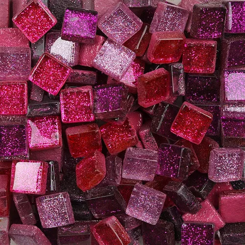 Miniatura 11 de Azulejos de mosaico de vidrio para manualidades, piezas de mosaico de forma cuadrada para suministros de manualidades