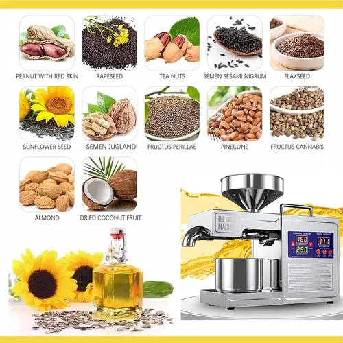 Miniatura 6 de Máquina de prensa de aceite Máquina de prensa en frío para extracción de aceite eléctrica, máquinas de prensa de calor de 820 w utilizadas