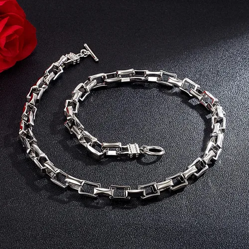 Miniatura 8 de Dankadi Collar de cadena de eslabones Rolo de plata de ley 925 para hombre, cadena cubana gruesa de 18, 20, 22, 24, 26, 28, 30 pulgadas, regalo