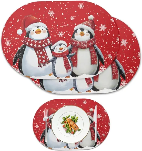 Miniatura 60 de Pumpkin Placemats Oval Placemats Set of 2 Black Cat Table Mats for Dining Tables Washable Heat Resistant Place Mats for Holiday Party Use 12X18 Inch