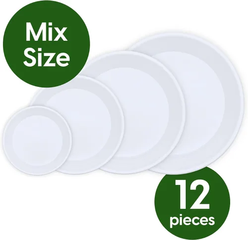 Miniatura 6 de SLS SUPPLY FLORA - Platillos duraderos para plantas, paquete de 12 tamaños surtidos, platillos para macetas, elegantes platillos para interiores