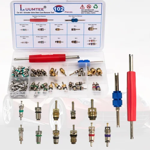 Miniatura 5 de Juego de 4 kits de reparación de aire acondicionado para automóvil, 270 piezas de juntas tóricas + 102 piezas A/C Kit de núcleo de válvula + 77
