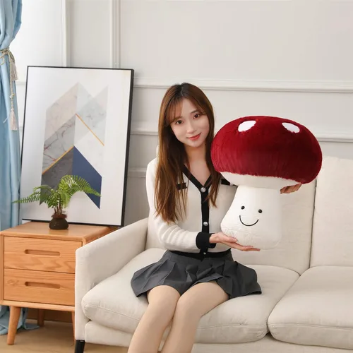 Miniatura 3 de Almohada de algodón con forma de hongo precioso relleno de hongos (8 pulgadas)