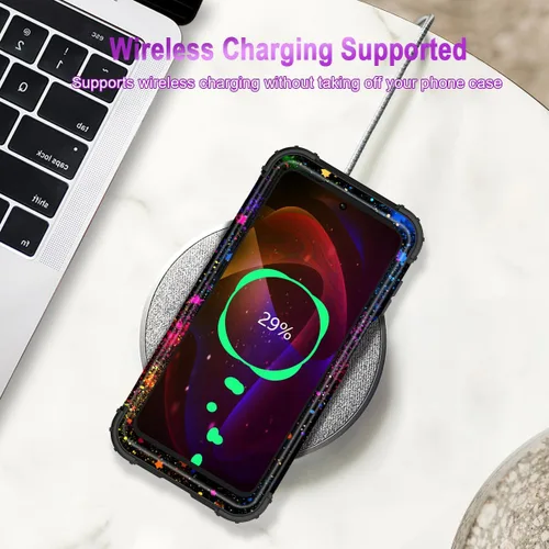 Miniatura 8 de Miqala Funda para Moto G Play 5G 2024, que brilla en la oscuridad, tres capas, resistente, a prueba de golpes, protección de cuerpo completo
