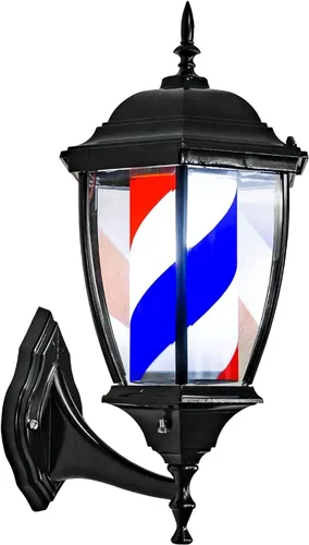 Miniatura 2 de DNYSYSJ Luz LED de poste de peluquería de 19 pulgadas, letrero retro para peluquería y peluquería, tiras giratorias IP44, impermeable, montaje